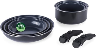 Russell Hobbs Smart Clip 8-delige keramische kookset - Blauw