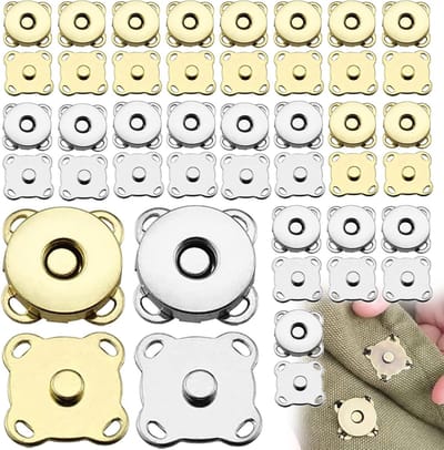 20 Paar Magnetische Knopen voor Naaien, Magnetische Sluiting voor Handwerken, 14 mm Drukknopen voor Tasjes en DIY Projecten, 2 Kleuren