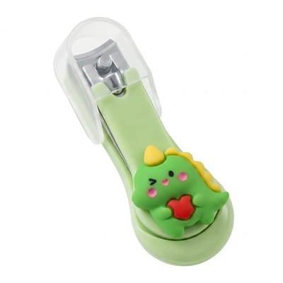 Groen mini nagelknipper nagel tang voor dames en heren met dinosaurus design compacte nagelclipper met beschermkap draagbare manicure tool