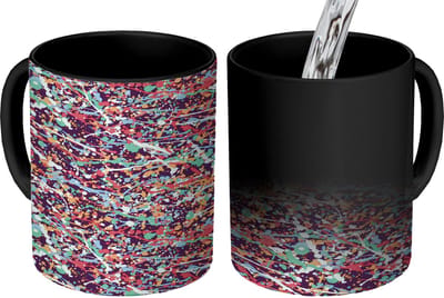 Magische Mok - Foto op Warmte Mokken - Koffiemok - Spat - Abstract - Waterverf - Multi - Magic Mok - Beker - 350 ML - Theemok