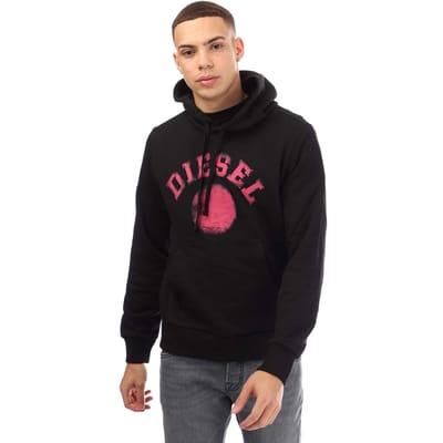 Heren Diesel S-Ginn 9-D Hoodie in Zwart