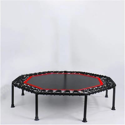 Indoor Fitness Trampoline - Mini trampoline - Thuis sporten - Stille en soepele sprong - 122 cm - Zwart