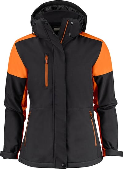 Printer PRIME PADDED SOFTSHELL PRIME LADY 2261072 - Zwart/Oranje - XS