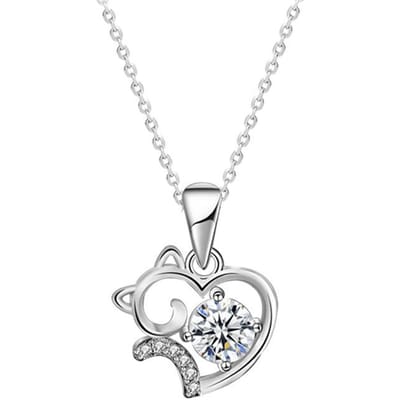 Leuke Kat 925 Sterling Zilveren Ketting Zomer Niche Mosan Diamanten Sleutelbeen Hanger Verjaardagscadeau voor vriendin white