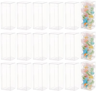Dailygoods- Gastgeschenkdozen 40 stuks - Transparant PVC - Rechthoekig - 4 x 4 x 10 cm - Voor Kerstmis/bruiloft/feest - Creatieve verpakking - Geschenkdozen