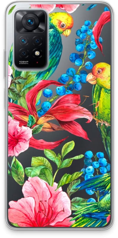 Case Company® - Hoesje geschikt voor Xiaomi Redmi Note 11 Pro hoesje - Papegaaien - Soft Cover Telefoonhoesje - Bescherming aan alle Kanten en Schermrand