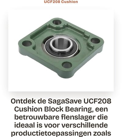 Dailygoods- Lager UCF204 - Kussenbloklager - Flenslager - Roest- en corrosiebestendig - Eenvoudige installatie - Dubbele afdichting