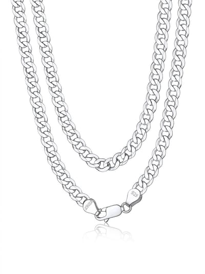 Pantserketting voor heren, 925 zilver, Cubaanse ketting, pantserketting, 3 mm/5 mm breed, sieraad, accessoire, ketting 36 cm tot 71 cm