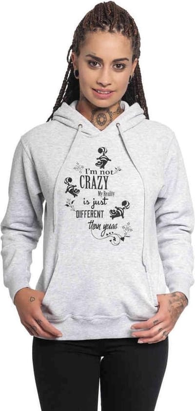 Alice In Wonderland Cheshire Cat - I'm Not Crazy Dames Trui met capuchon - gemêleerd grijs - XS