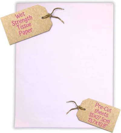 Zijdepapier Vellen - Papier voor knutselen - Ambachtelijke projecten - Extra sterk nat - 35 x 27.5 cm - Wit