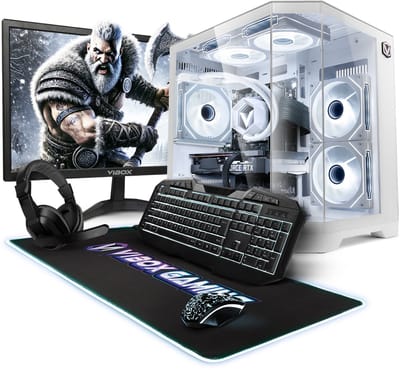 Vibox Gaming PC Set - Intel i7 12700KF - RTX 5060 Ti - 16GB RAM - 1TB SSD - Windows 11 - WiFi 6 + Bluetooth 5.4 - 23" Monitor + Accessoires