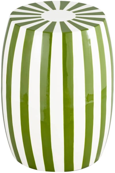 sweeek - Bijzettafel, nachtkastje van gestreept geëmailleerd staal ø35 x h 46cm - mizzy