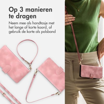 imoshion Hoesje - Geschikt voor Motorola Moto G57 Power - Bookcase met koord - Roze
