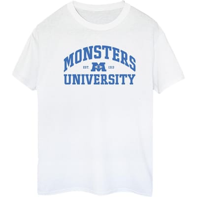Disney Dames/Dames Monsters University Logo Boyfriend T-shirt (Wit)