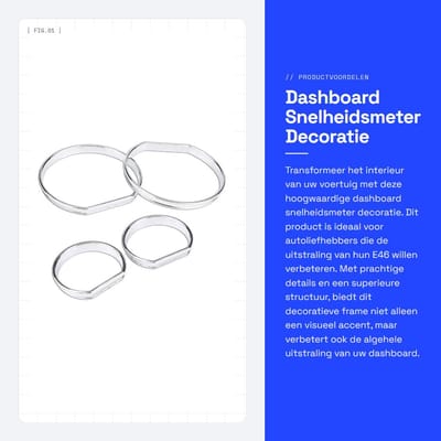 Dailygoods- Wijzerplaat Decoratie - Dashboard Frame - Snelheidsmeter Trim - Hoge Kwaliteit - Kunststof - Professioneel Ontwerp