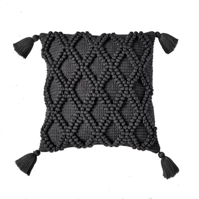 Kussen - Alda - Ulster Weavers - Zwart - Met binnen kussen - 43 cm x 43 cm
