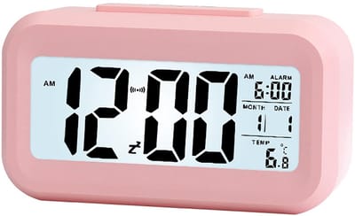 Dailygoods- Wekker Digitale 12/24 Uur - LCD-Display - Achtergrondverlichting - Temperatuurweergave - Hoogwaardig ABS - Compact 13,6x7x4,6 cm - Klok