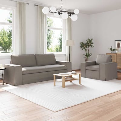 vidaXL Bankstel 2 pcs Taupe 222 x 80 x 82 cm Stof