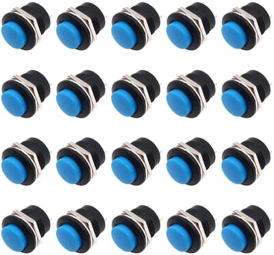 ONF3 - Drukknop - Mini ronde schakelaar - Zelfherstellend - Blauw - 2Pins - 3A 250V AC - Geschikt voor diverse toepassingen