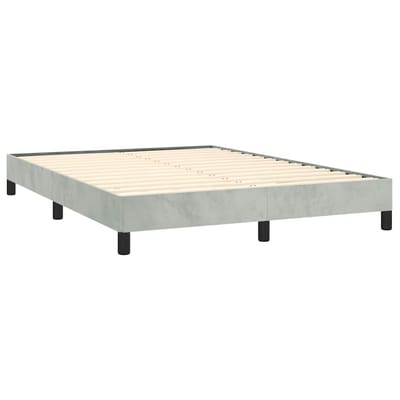 vidaXL - Bedframe - zonder - matras - lichtgrijs - 137x190 - cm - volledig - fluweel