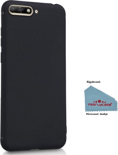 Pearlycase® Zwart TPU Siliconen Case Hoesje Geschikt voor Huawei Y6 2018
