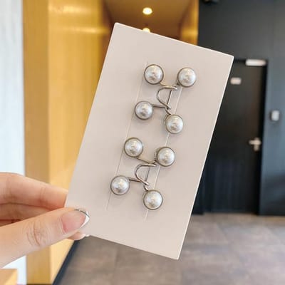 Dames Broche Set Taille Strakker Makende Broches Voor Dames Rok Broek Jeans Verstelbare Taille Clip Metalen Spelden Kleding Accessoires white