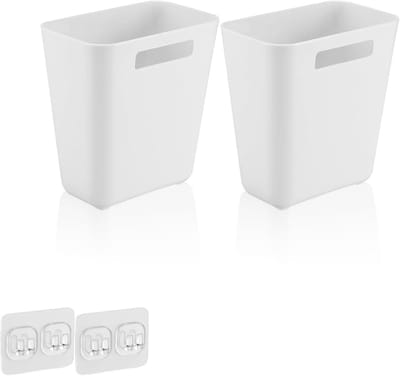 Allecto Plus - Zelfklevende opbergdoos voor koelkast, keuken, badkamer, slaapkamer (wit) - Set van 2 stuks