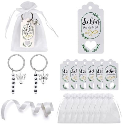 Dailygoods- Sleutelhangers Engel - 30 Stuks - Organza Zakjes - Bedankjes Bruiloft - Gastgeschenken - Feestdecoraties - Hoogwaardige Kwaliteit