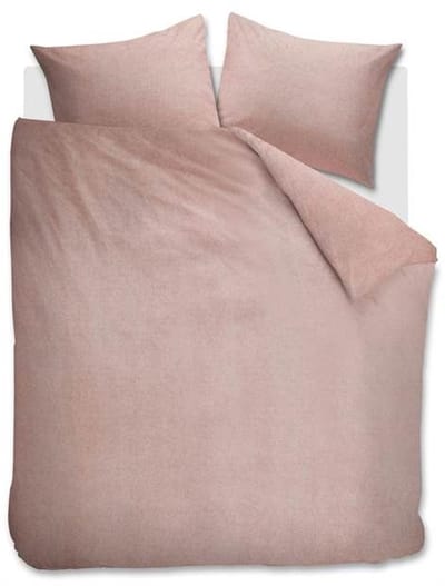 Snoozing Flanel Uni Dekbedovertrek - Tweepersoons - 200x200/220 cm - Soft Pink