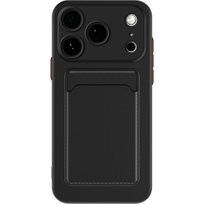 CaseBody Apple iPhone 17 Pro Telefoonhoesje met Kaarthouder Zwart