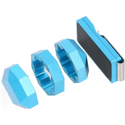 Clip Porte-Craie pour Queue de Billard en Aluminium Octogonal Universel 3 Couches Boîte Porte-Craie pour Queue de Billard Accessoires de Billard bleu