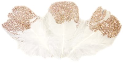 HOBI - 25 Witte en Roségouden Glitterveren 7,5 cm voor Decoratie