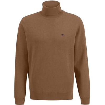 Fynch-Hatton Trui Rollneck Cotton Walnut Brown / male