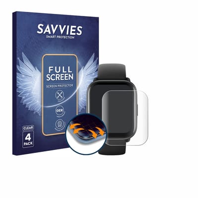 Savvies - Screenprotector voor Amazfit Active - Folie Beschermfolie transparant volledig dekking 4 Stuks