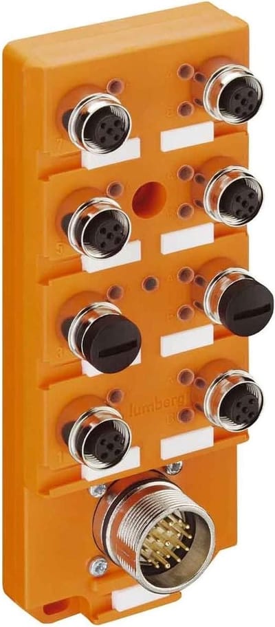 Sensor Distributor Box - Actuator Box - Elektrische Aansluitingen - 8 Sensor Slots - M12 Connectoren - Grijs