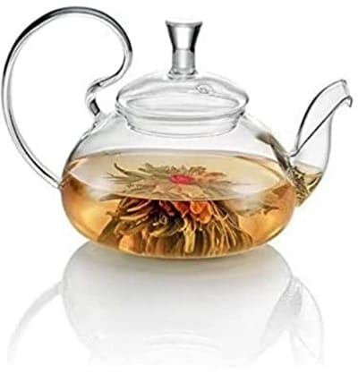 Glazen theepot - Thee kan - Thee zetten - Met stalen houder - 500 ml - Transparant