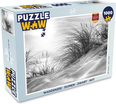 Puzzel Waddenzee - Duinen - Zwart - Wit - Legpuzzel - Puzzel 1000 stukjes volwassenen