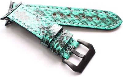 watchbands-shop.nl Leren bandje - Apple Watch Series 1/2/3/4 (38&40mm) - Groen
