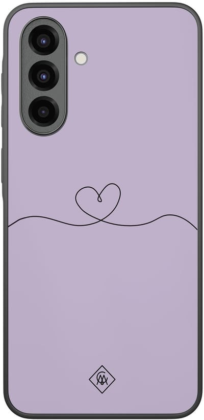 Casimoda® hoesje - Geschikt voor Samsung Galaxy A36 - Hart Lila - Zwart TPU Backcover - Geen opdruk - Paars