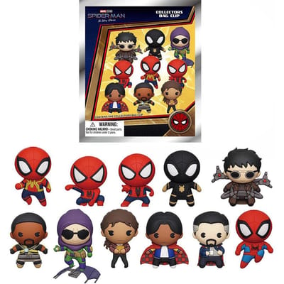 1 stuk officieel gelicentieerd Marvel Spider-Man 3D-figuurtje in blind box met clip, animefiguur, sleutelhanger, leuk voor verzamelaars, hoge kwaliteit gray