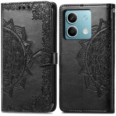 imoshion Hoesje - Geschikt voor Xiaomi Redmi Note 13 (5G) - Mandala Bookcase - Zwart