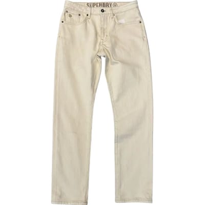 Superdry Organic Cotton Vintage Slim Straight Jeans Beige Grootte: 36/32