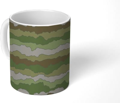 Mok - Koffiemok - Camouflage - Patronen - Leger - Mokken - 350 ML - Beker - Koffiemokken - Theemok