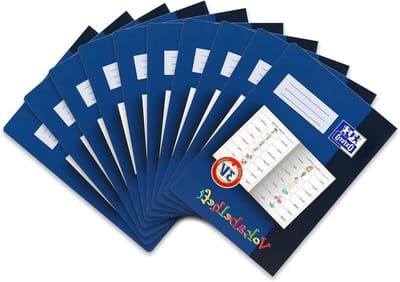 Oxford 100057954 woordenschrift met leersysteem pak van 10 stuks, A4, 16 vellen, liniëring, 3 V, basisschool voor de 3e klas