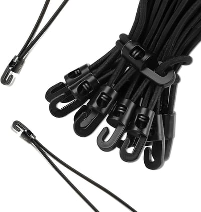 Elastische spanbanden - Rubberen spanners - Zaken vastzetten - Met haken - 20 stuks - Zwart