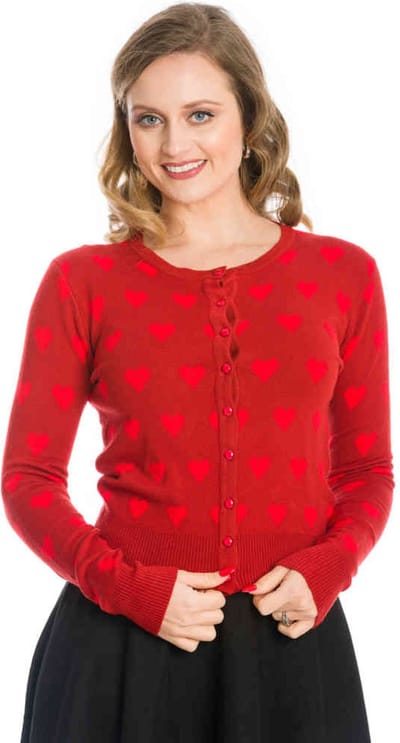 Dancing Days - TRUE LOVE Cardigan - XL - Rood