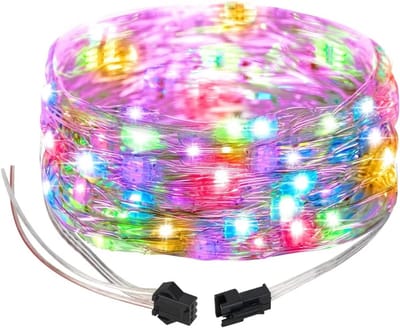 Dailygoody - Decoratieve Lichten - LED Sfeerverlichting - 5m met 50 LEDs - RGB Kleuren - Geschikt voor Feestjes - Kinderslaapkamer