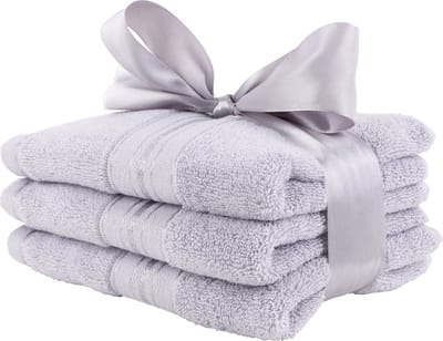 Zoem - Handdoek - Gastendoek - 3-delige set - Extra Large - Haardoek - Badkamer - Toilet - WC - 33 x 74 cm - Grijs - Lichtgrijs - 3 stuks - Zacht - Hotelkwaliteit - Katoen - Badtextiel - Drogen - Douchen