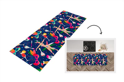 Keukenloper - Loper keuken - Carnaval - Brazilië - Patronen - 150x50 cm - Keukenloper vinyl