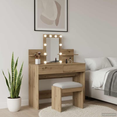 vidaXL - Kaptafel - Artisan - Eiken - 100 - x - 40 - x - 130 - cm - Bewerkt - hout